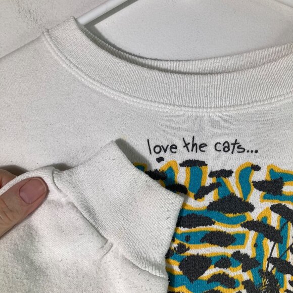 Hanes Vintage Explorations Love the Cats Sweatshirt Prisoc XL - Picture 4 of 14